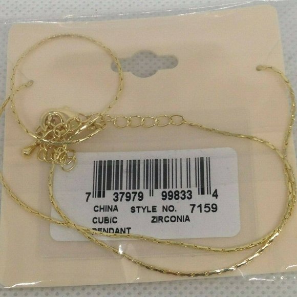 RS Covenant #7159 Gold Butterfly Cubic Zirconia Necklace w/lifetime warranty 18" - Picture 4 of 5